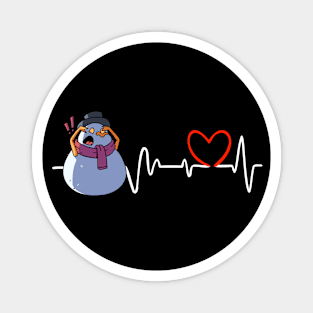 Heartbeat Christmas Snowman Face Warming Up Heart Frequency Magnet